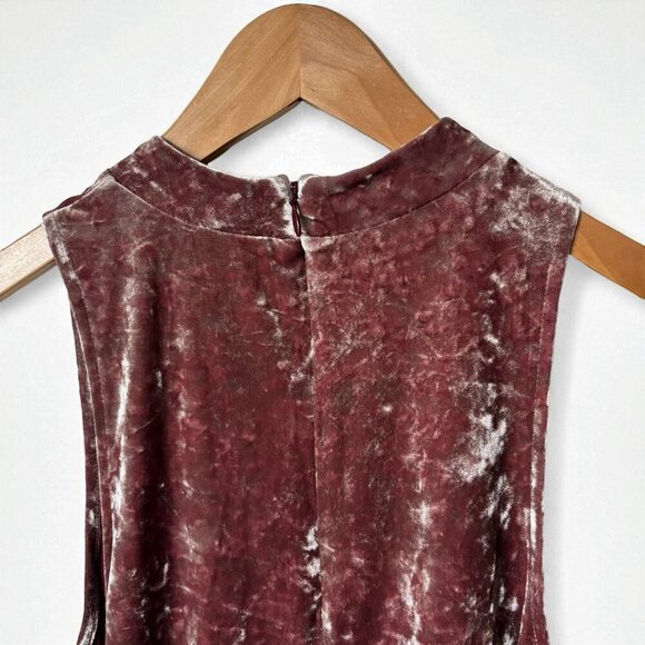 Cynthia Rowley Sleeveless Mini Dress Pink Crushed Velvet A-Line Party Dress 90s - Picture 9 of 11